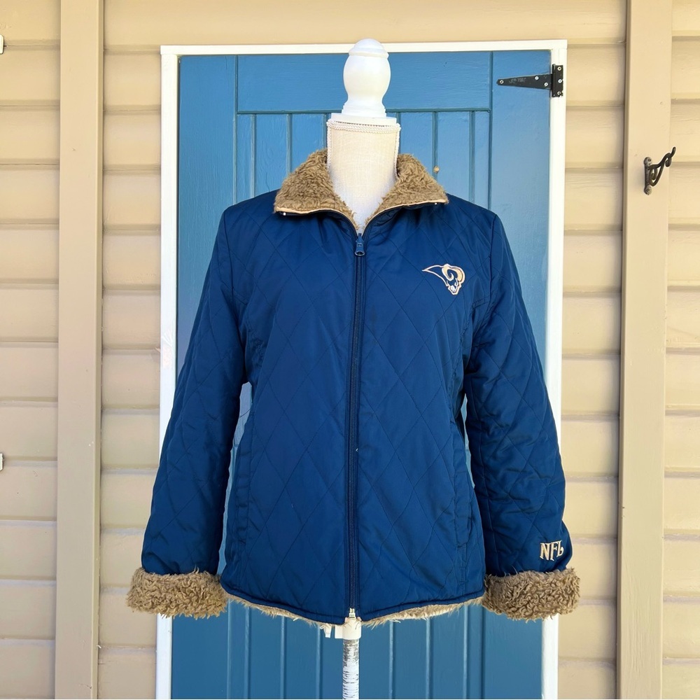NFL Los Angeles Rams Reversible Quilted jacket with Sherpa lining Women’s Size M